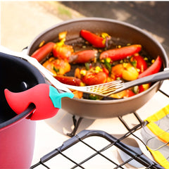 Heat Resistant Silicone Pot Lid Holder & Anti Spill Rack Kitchen Gadget