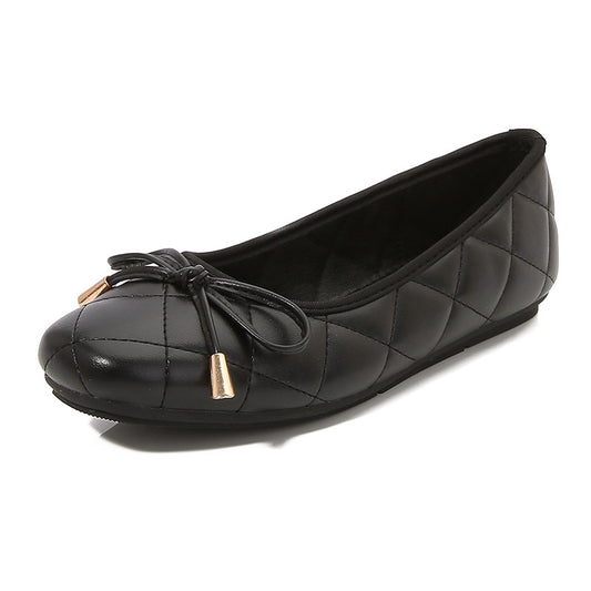 Bow Decor Square Toe Ballet Flats for Women