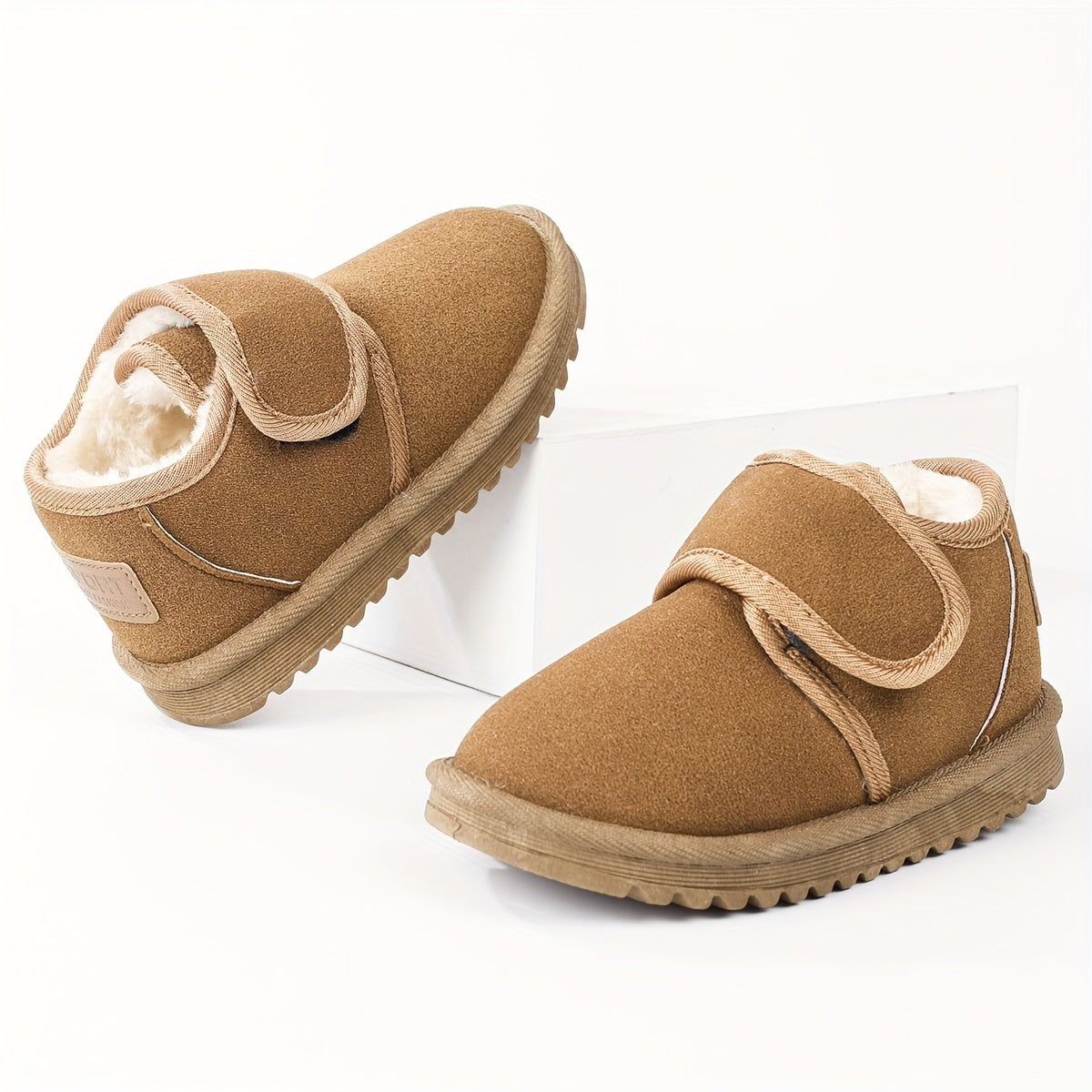 Girl's Solid Snow Boots Warm Fleece Cozy Non slip Ankle Boots