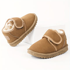 Girl's Solid Snow Boots Warm Fleece Cozy Non slip Ankle Boots