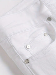 Men's Solid Denim Pants Outdoor Wear For Spring And Fall