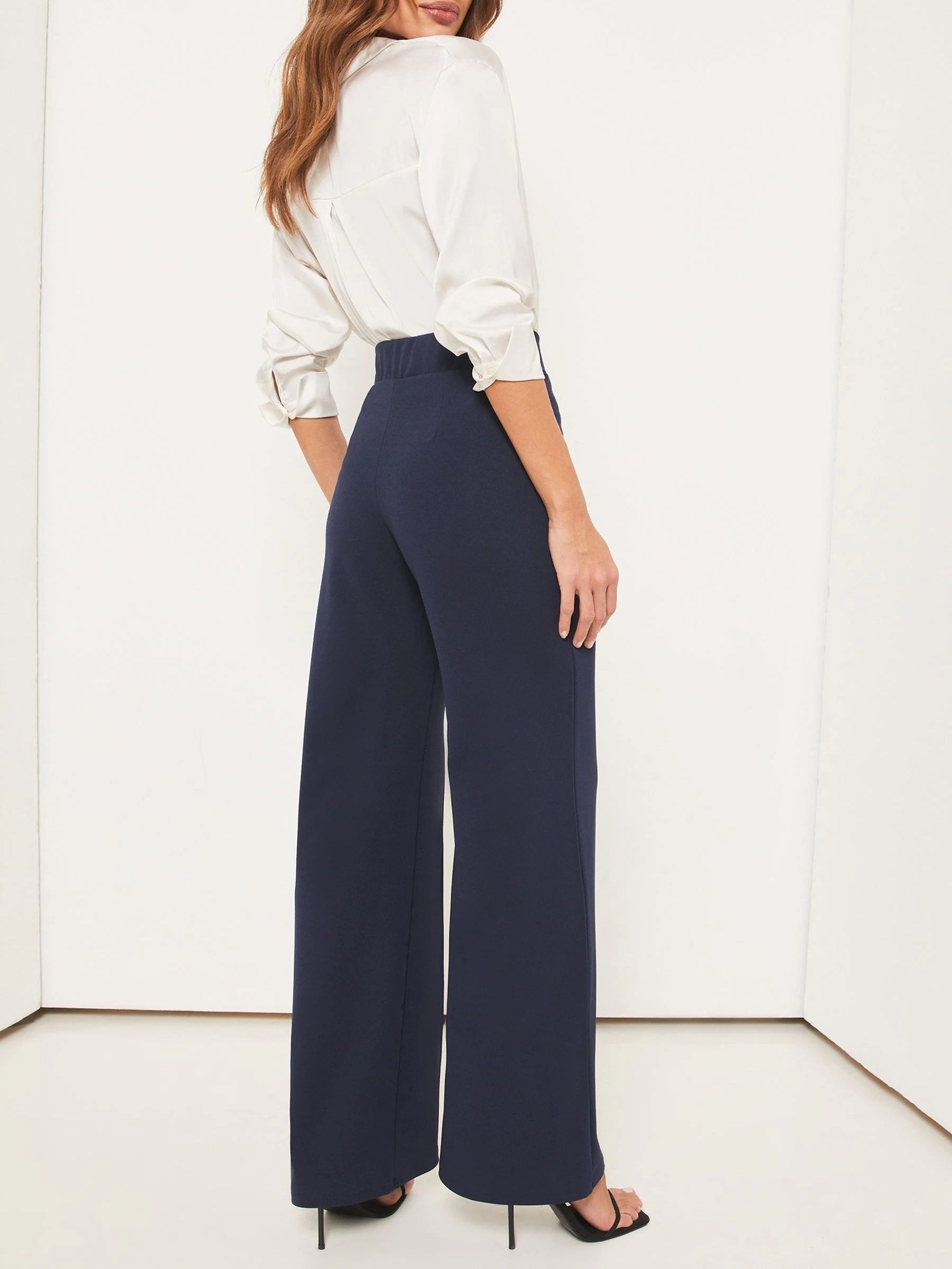 High Waist Wide Leg Pants for Office