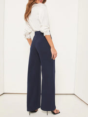High Waist Wide Leg Pants for Office