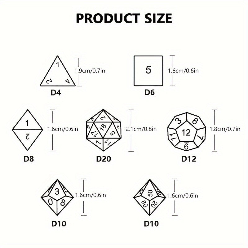7pcs Polyhedral Dice Set High Craft Resin Dice For Tabletop Game