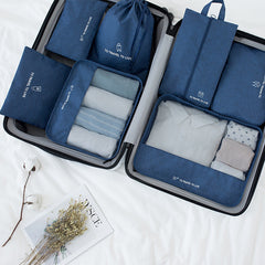 7pcs Travel Storage Bag Clothes And Shoes Luggage Sorting