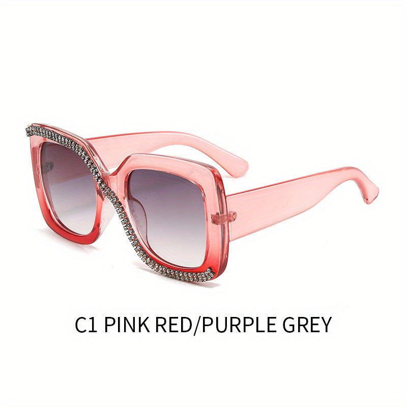 Square Rhinestone Sunglasses UV400