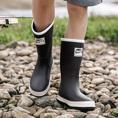 Women's Waterproof Letter Patched Outdoor Rain Boots