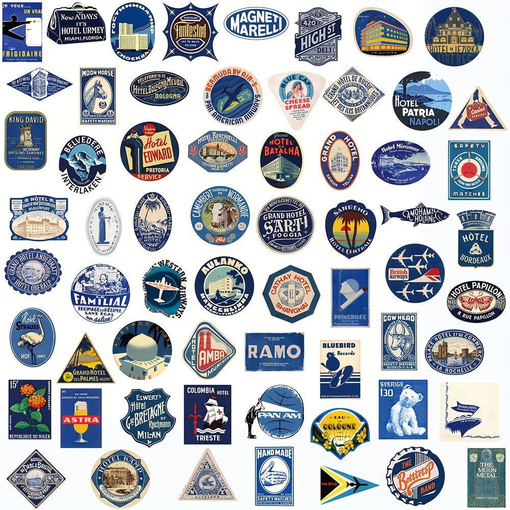 63pcs Retro Graffiti Stickers Window Helmet Laptop Decoration