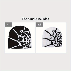 Spider Pattern Knitted Winter Hat - Halloween Gift