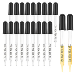 1ml Glass Dropper Pipette Rubber Tip Straight Pointed Easy Measuring