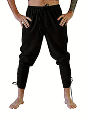 Men's Retro Medieval Renaissance Lace Up Loose Trousers Pants Costume