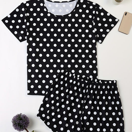 Polka Dot Tee & Shorts Pajama Set