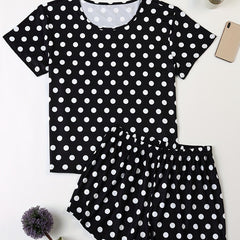 Polka Dot Tee & Shorts Pajama Set