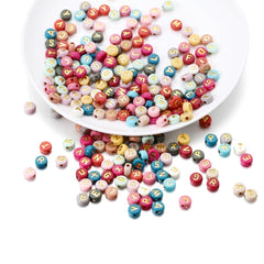 7mm Acrylic Letter Spacer Beads for Jewelry Making