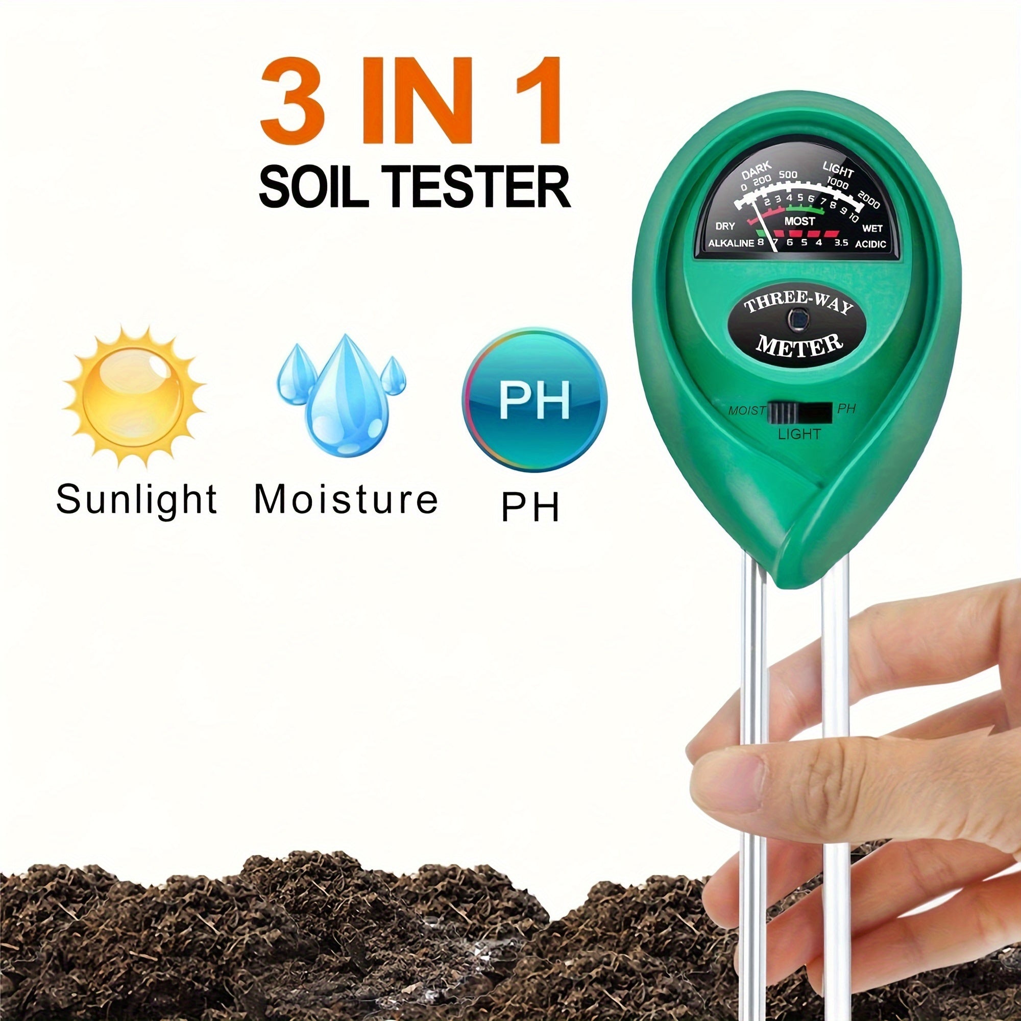 3-in-1 Soil Detector Environmental Testing Meter