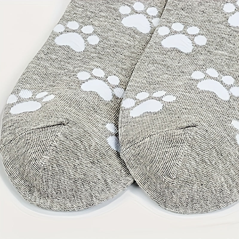 5 Pairs Cartoon Cat Print Socks Comfy Women's Stockings