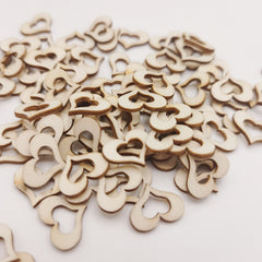 100/200pcs Natural Love Hearts Cutouts DIY Wedding Table Confetti