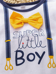 Baby Gentleman Jumpsuit LITTLE BOY Print Cotton Onesie