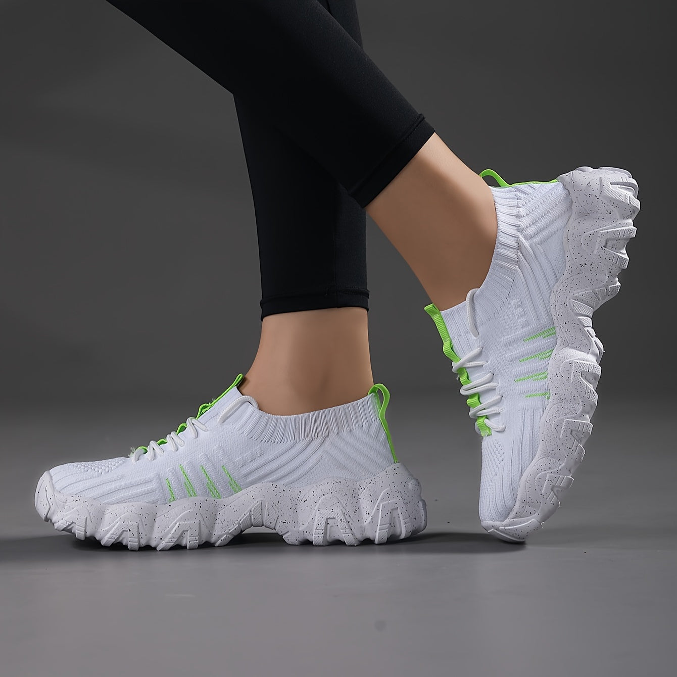 Women's Lace Up Chunky Sneakers Breathable Lightweight Walking Shoes
