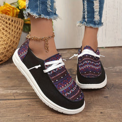 Women's Skateboard Shoes Pattern Decoration Lace-up Canvas Shoes