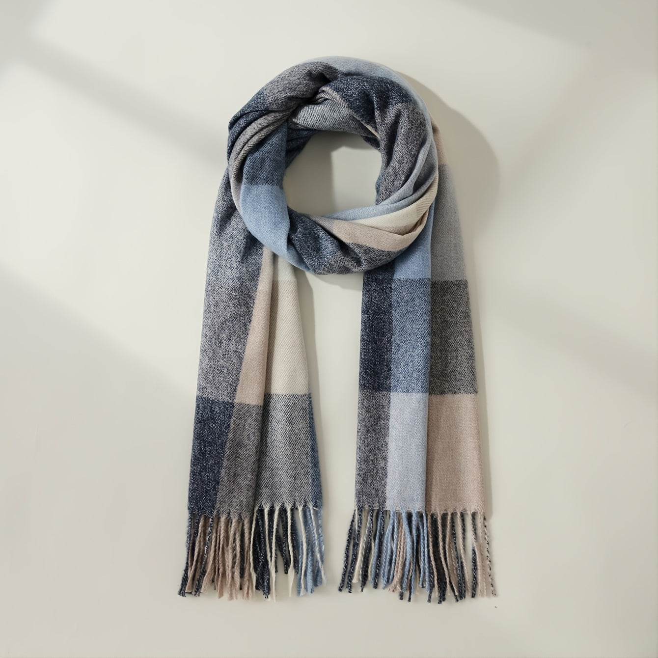 Thick Plaid Cashmere Scarf for Women's Winter Warmth