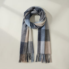 Thick Plaid Cashmere Scarf for Women's Winter Warmth