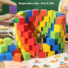 Colorful 3D Cube Puzzle Stacking Blocks DIY Toy Birthday Gift