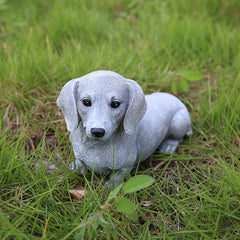 Cute Pug & Dachshund Dog Statues for Garden Decor