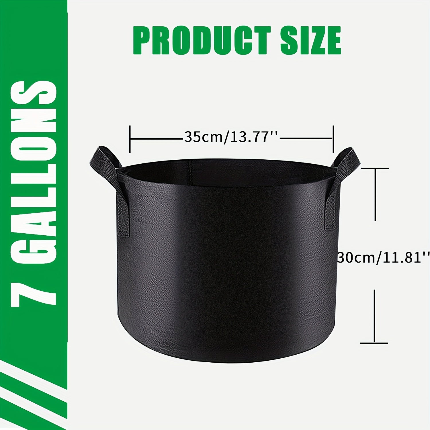 5pcs Heavy Duty Non Woven Grow Bags with Handles for Plants 3-7 Gallon