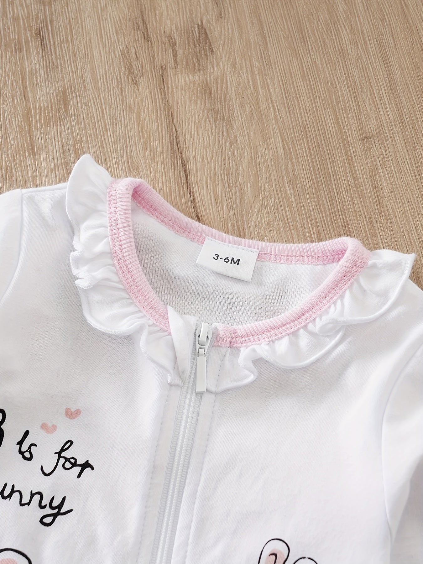 Baby Girls Bunny Zipper Cotton Long Sleeve Romper Jumpsuit
