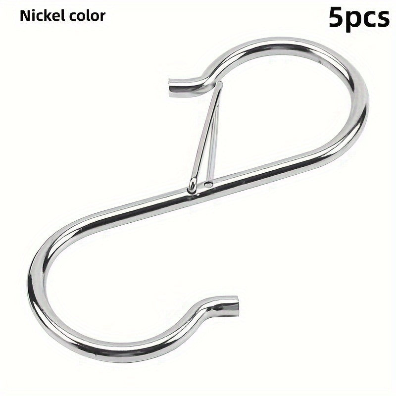 5 pcs S Hooks For Hanging 8 89 Cm Safety Buckle S Hook Pot Holder Closet Hooks