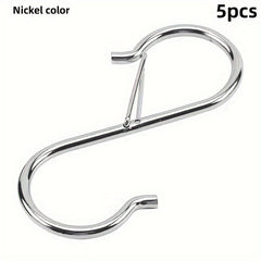 5 pcs S Hooks For Hanging 8 89 Cm Safety Buckle S Hook Pot Holder Closet Hooks