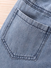 Girls Heart Denim Jeans with Elastic Waist