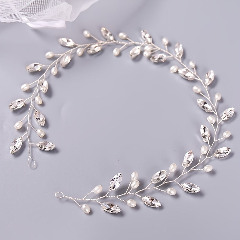 Boho Bejeweled Hair Vine Headband Tiara Hand Wired Wreath