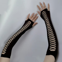 Hollow Elastic Gloves Punk Party Favor Decorations Cosplay Costumes