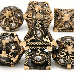 7pcs Hollow Magic Eye Metal Dice Set Role-playing Game Props Christmas