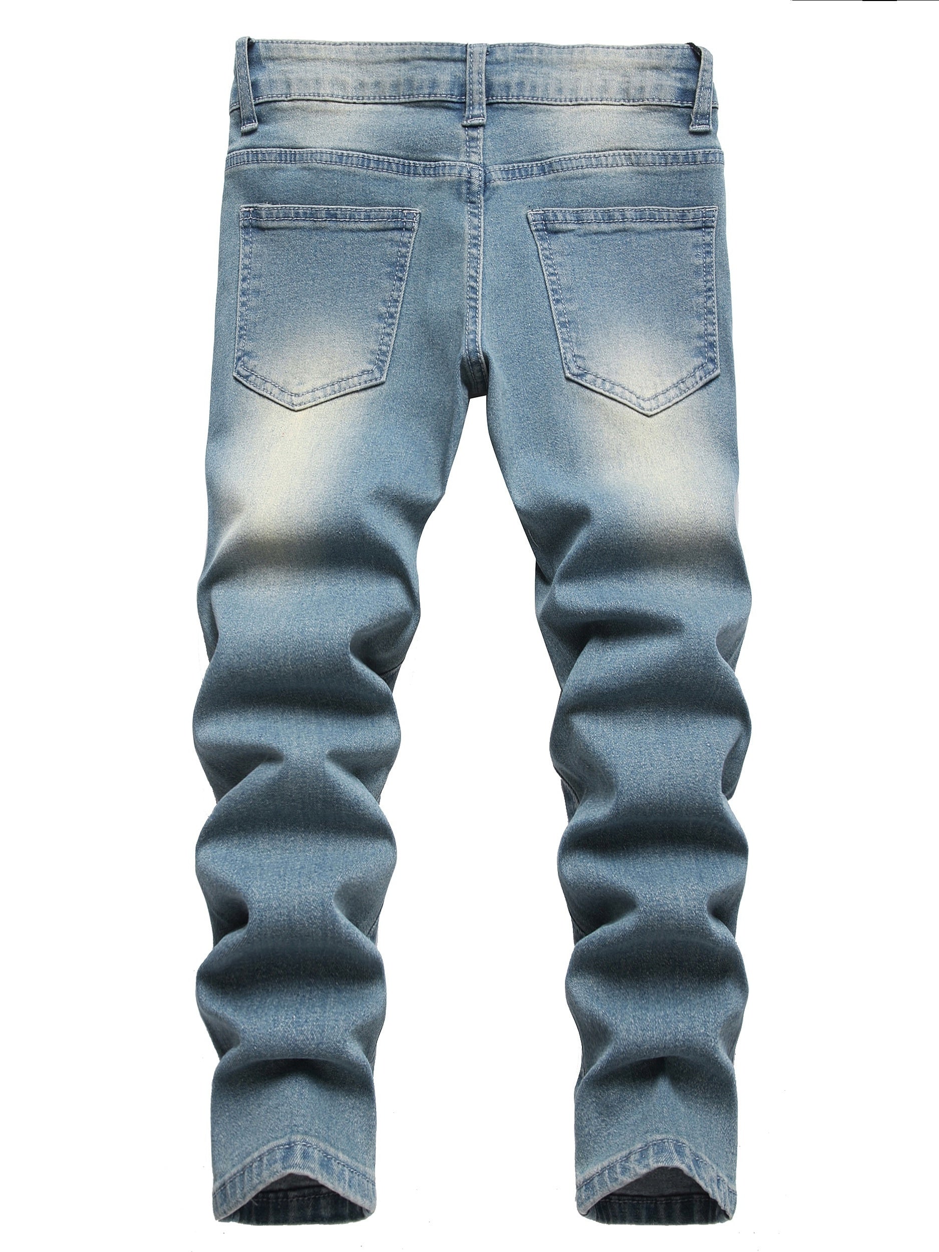 Boys Ripped Jeans Straight Cut Denim Pants for Spring and Autumn