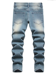 Boys Ripped Jeans Straight Cut Denim Pants for Spring and Autumn