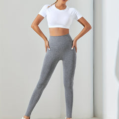 High Waist Yoga Leggings-High Stretch Running Sports Tight Pants