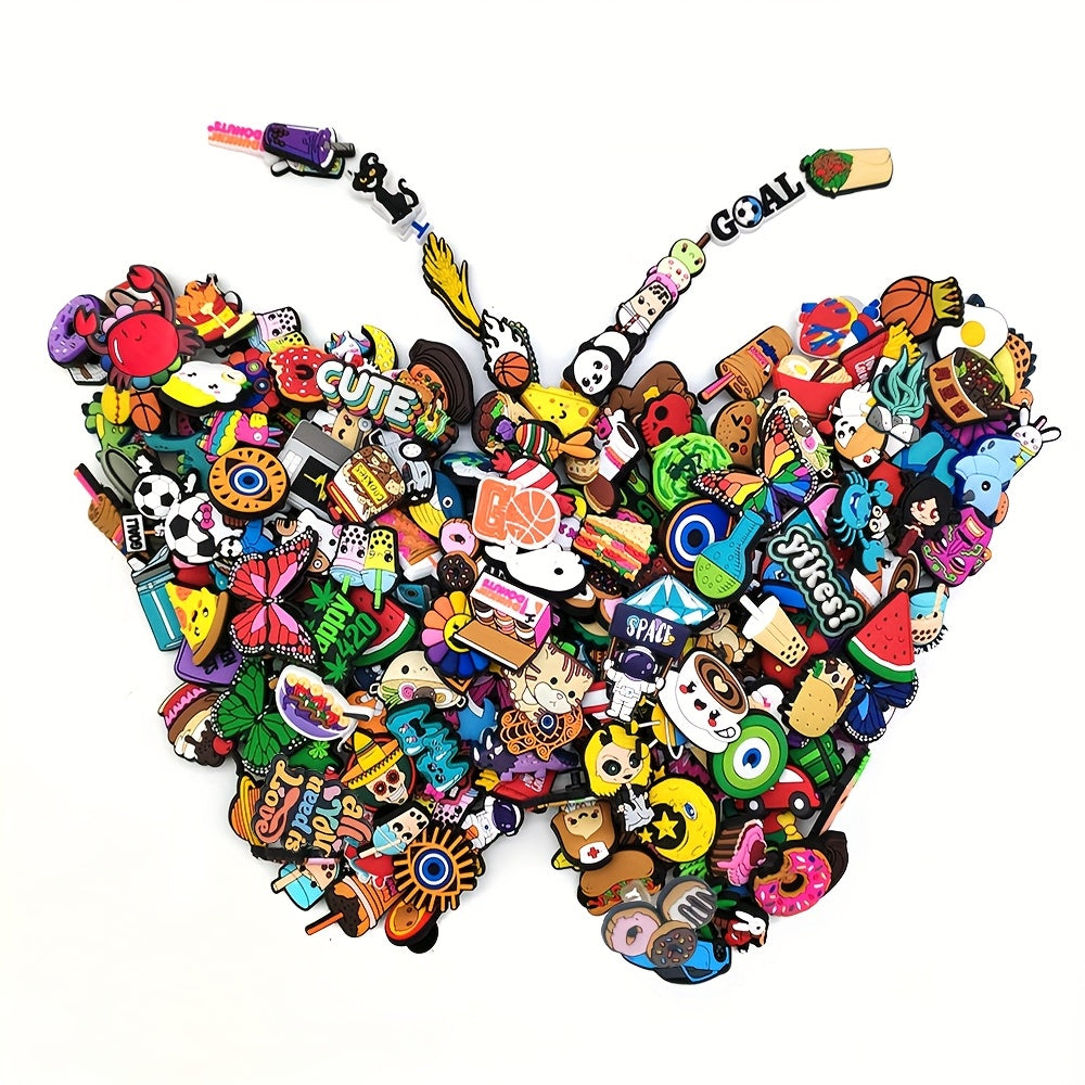 Colorful PVC Shoe Charms - Hearts Flowers - DIY Crafts