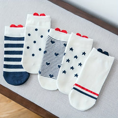 5 Pairs Heart Pattern Socks & Lightweight Low Cut Ankle Socks Women's