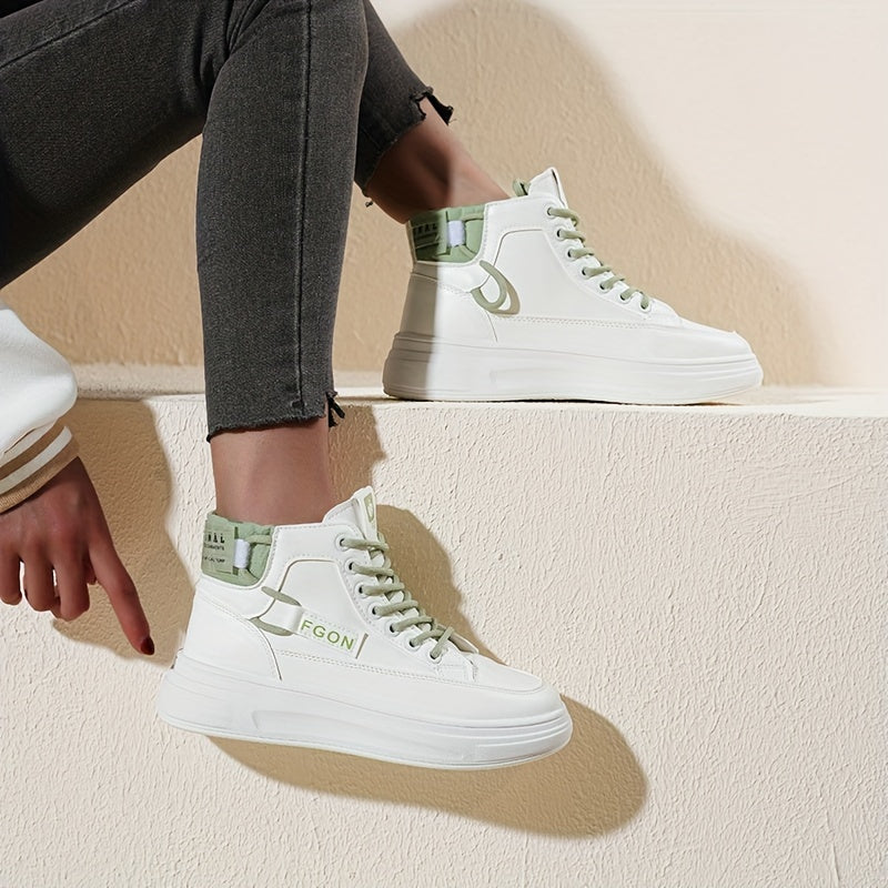 Women's Letter Graphic Skate Shoes Thick Sole Sports Sneakers