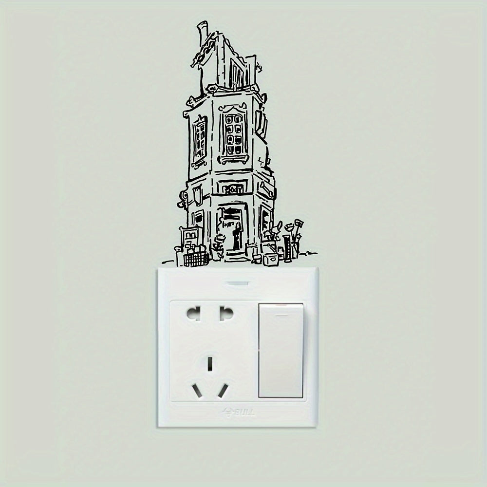 Building Switch Plastic Adhesive Decorative Sticker Home Decor