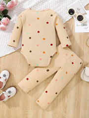 Polka Dot Romper & Pants Set for Newborn Girls