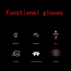 Winter Velvet Ski Gloves Men's Waterproof Touch Screen Sports Ski Gloves