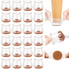 24pcs Silicone Chair Leg Caps Table Foot Protection Cover