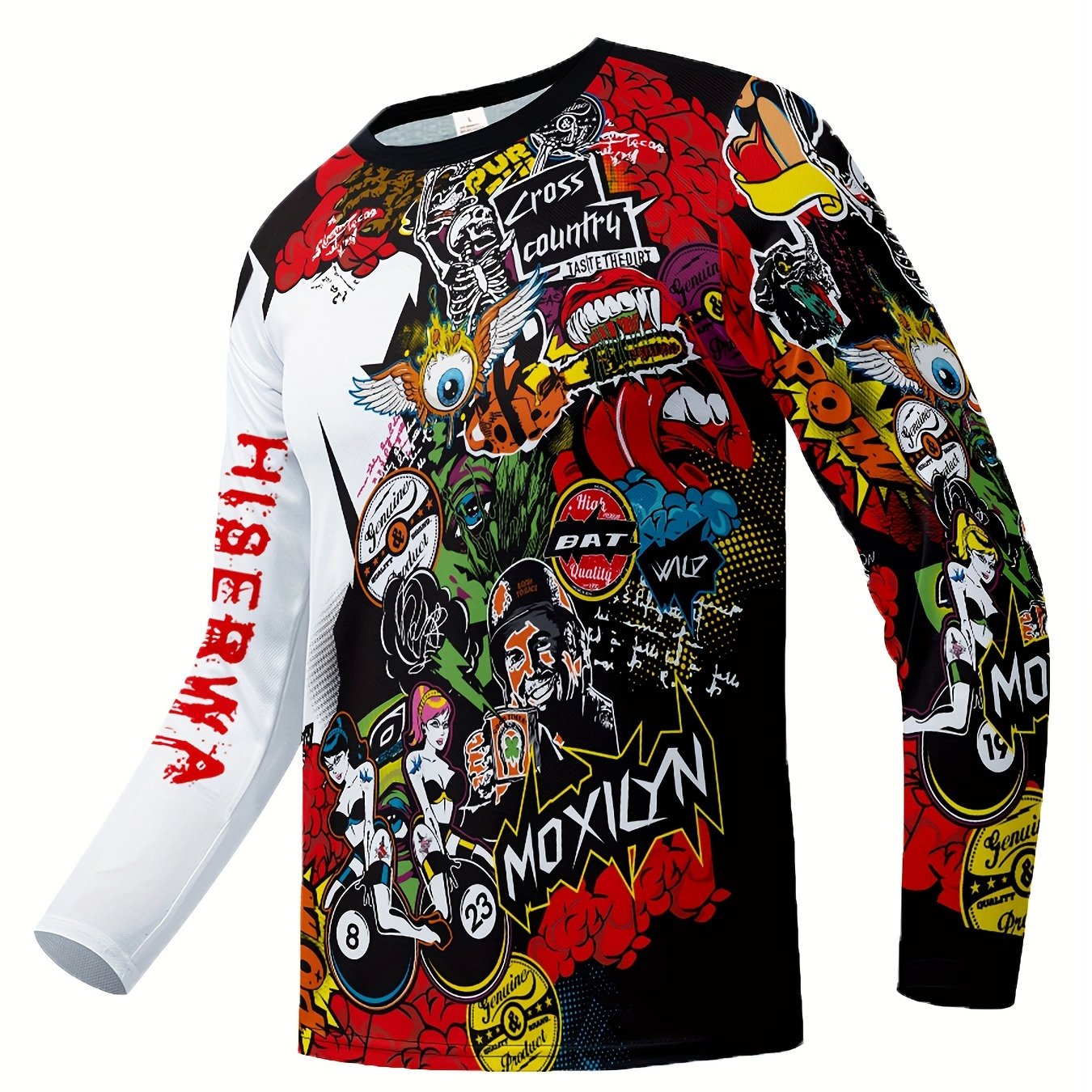 Anime Pattern Men's Long Sleeve Motorcycle T-shirt