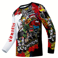 Anime Pattern Men's Long Sleeve Motorcycle T-shirt