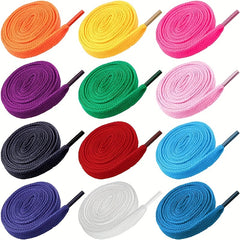 12 Pairs Replacement Flat Shoelaces for Sports Shoes Boots Sneakers Skates