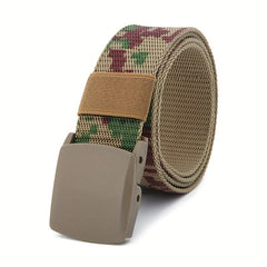 Men's Breathable Nylon Belt With Buckle Camouflage Canvas